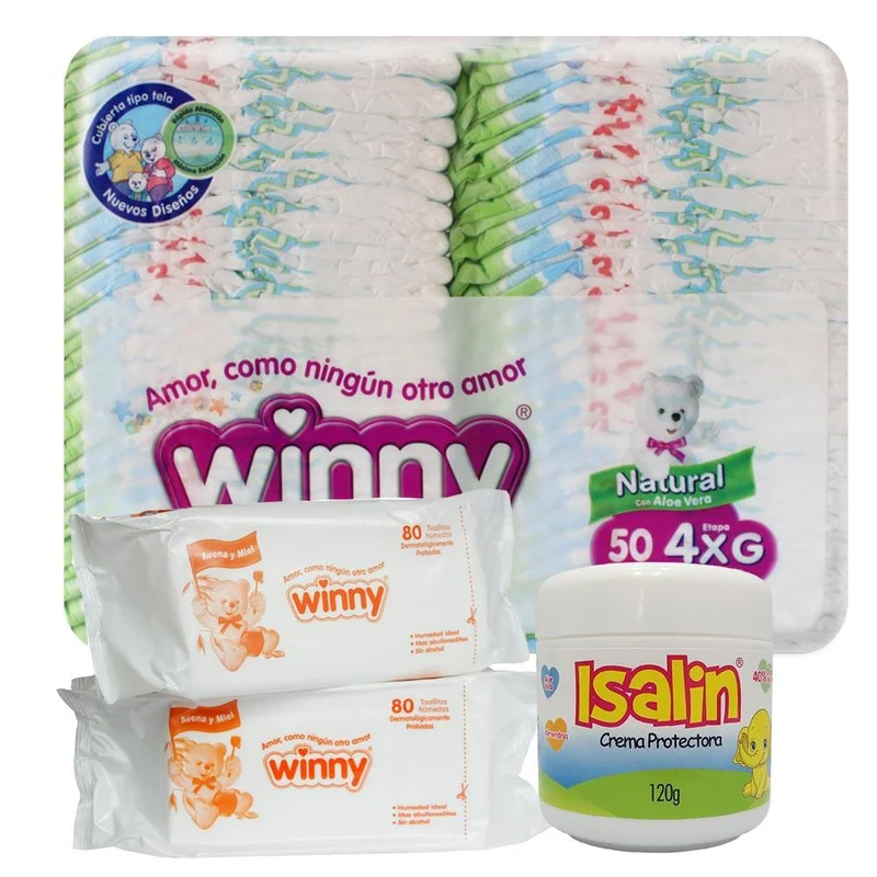 combo winny ultratrim sec etapa 4 packx150 toallitas humedas avena crema protectora x100 grs isalin