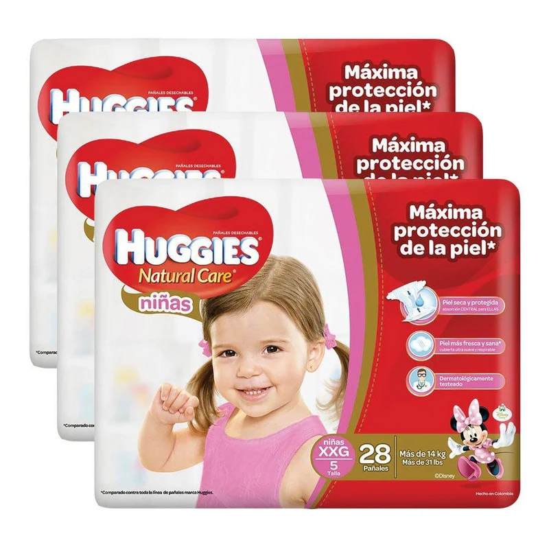 combos huggies natural care ninas etapa 5 pack 84