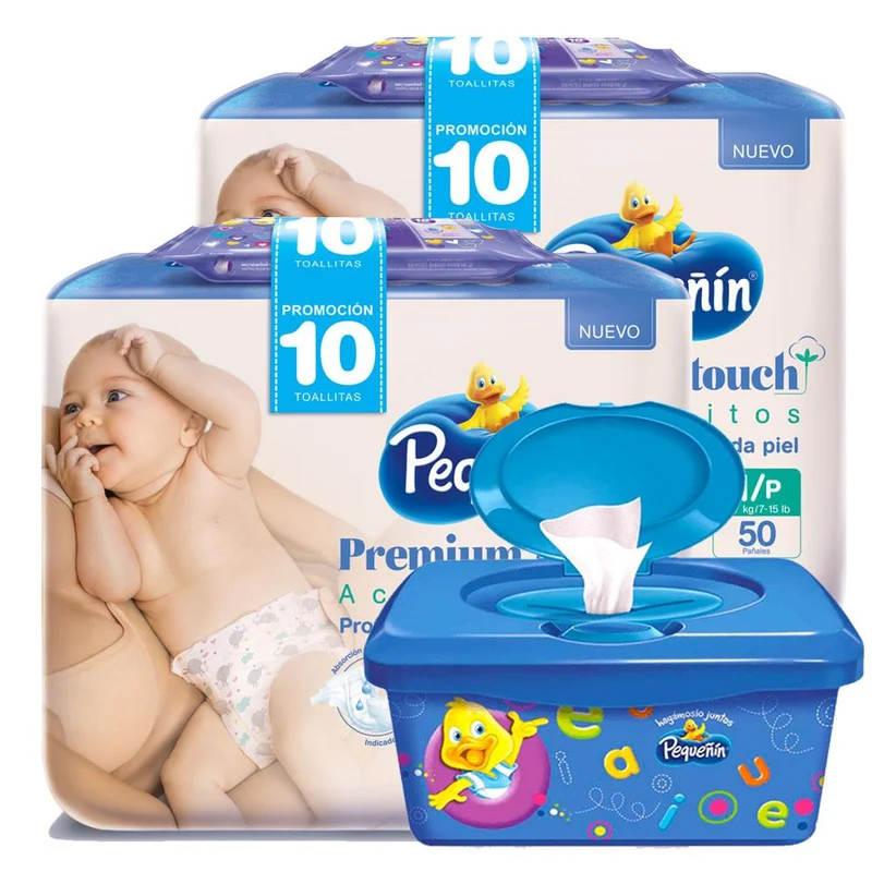 combo etapa 1 100 panales pequenin premium touch gratis 10 toallitas recien nacido toallitas humedas acolchamax caja x 80