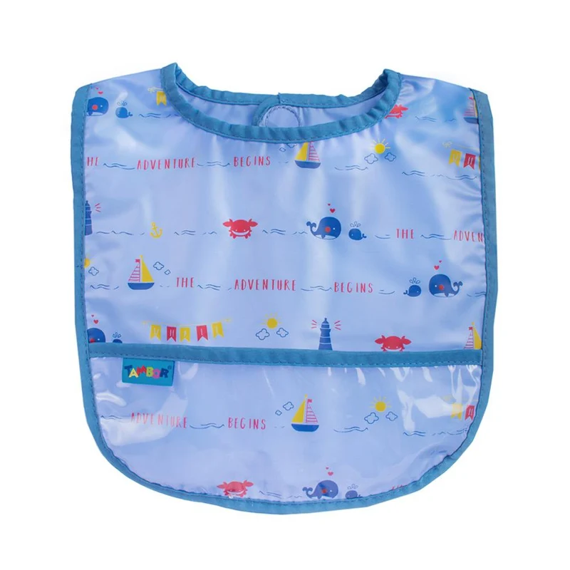 babero plastico con bolsillo nino