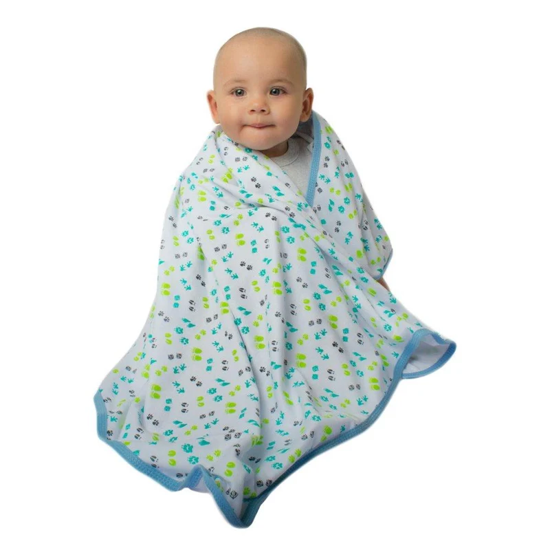 baberos para babas estampada doble faz azul