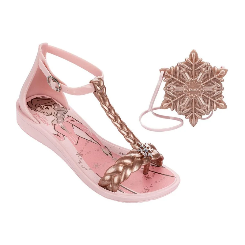 sandalia frozen glossy bolso rosa claro t 25 26