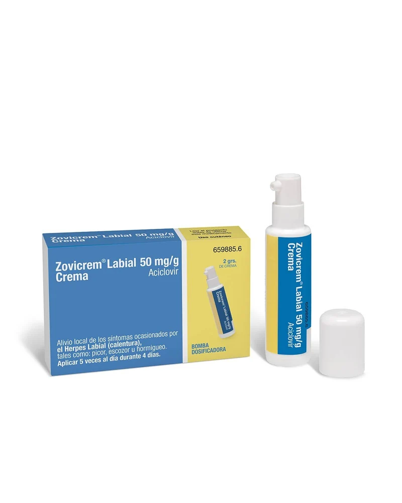 ZOVICREM Labial Crema 50MG/G Bomba Dosificadora 2G