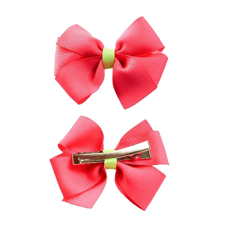 par de pinzas mono rosa neon
