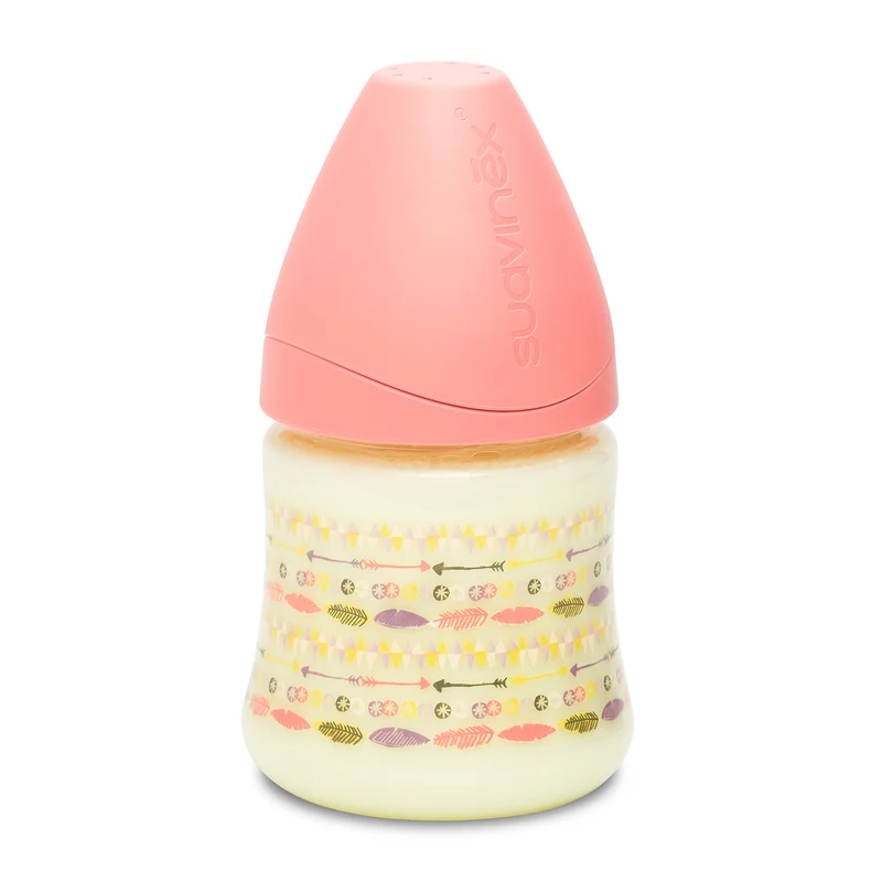 Mamadera Indio Rosa de 150ml con Tetina Redonda de Latex Flujo Variable +0 meses
