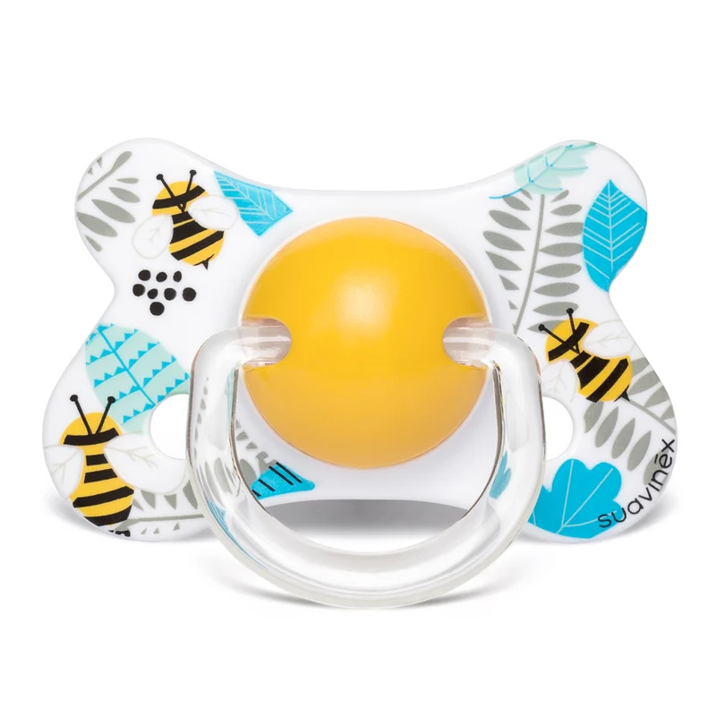 Chupete Fusión Blanco Abeja con Tetina Anatómica de Silicona 4/18 meses