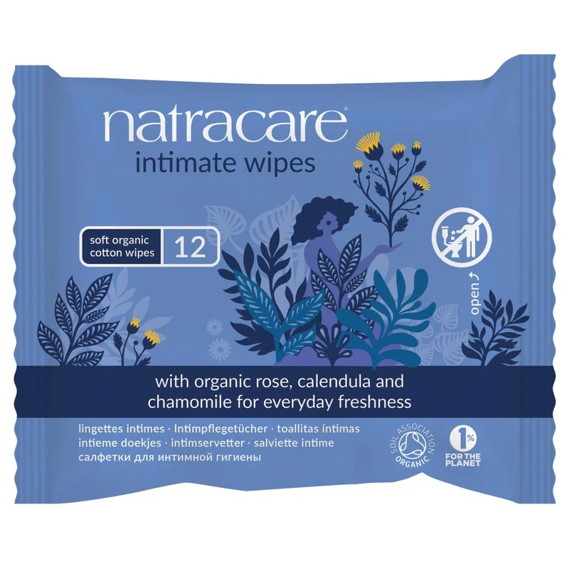 Toallitas íntimas en dispensador Natracare 12 ud