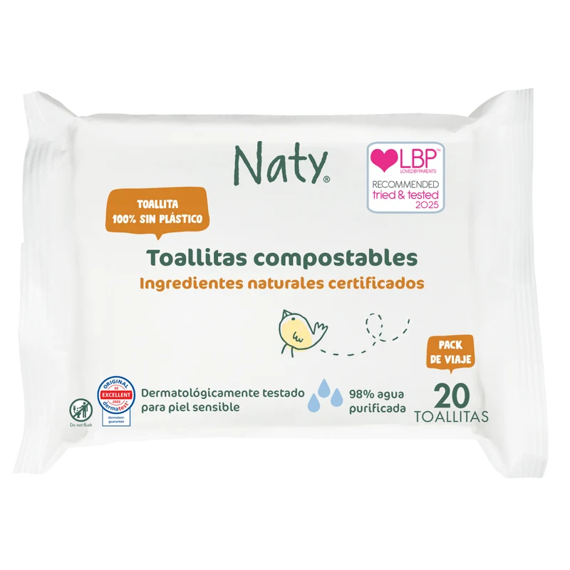 Toallitas formato viaje Naty 20 uds