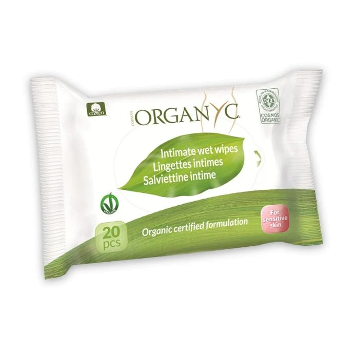 Toallitas Higiene Íntima de Algodón Organyc 20 Uds
