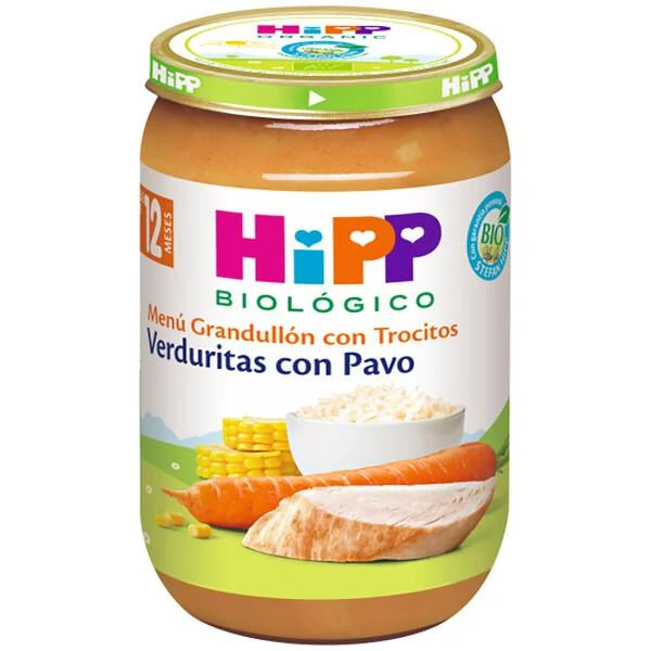 Tarrito de verduritas con pavo bio +12 meses HiPP 220 g