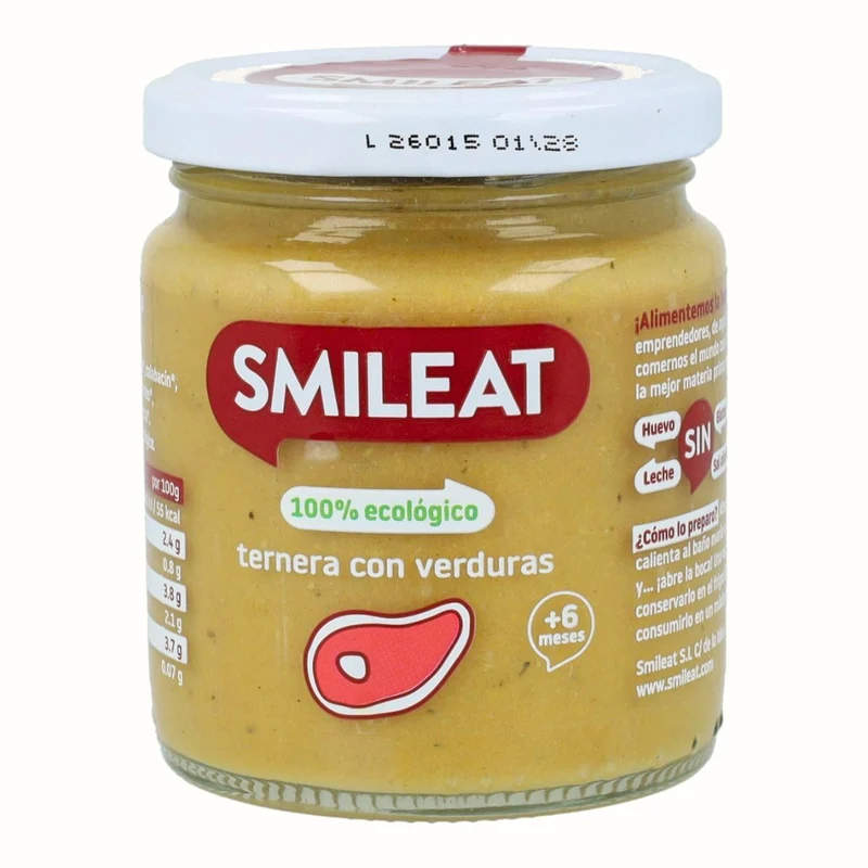 Tarrito BIO ternera y verduras +6 meses Smileat 230g
