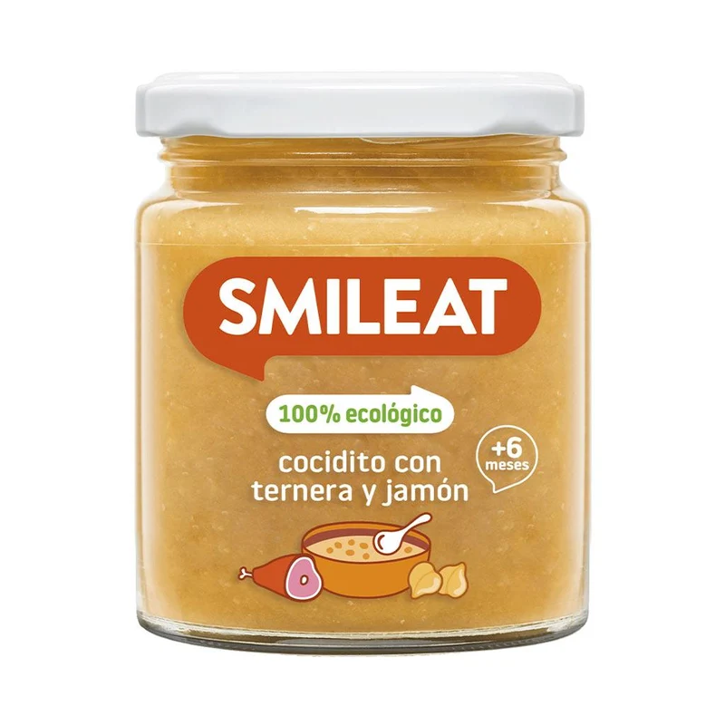 Tarrito BIO de Cocidito con Ternera y Jamón Smileat 220g