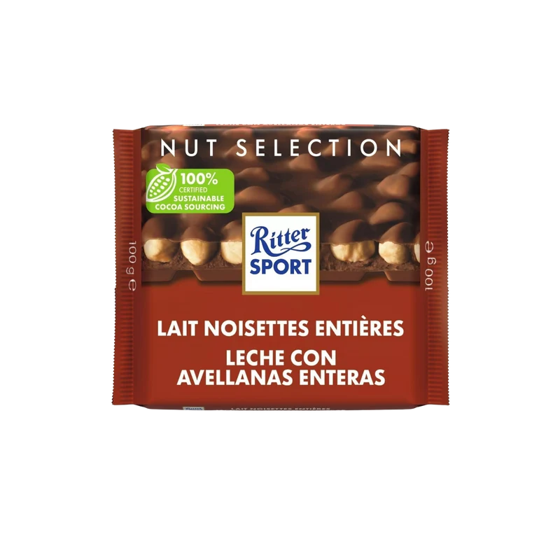 Ritter Chocolate con Leche con Avellanas Enteras