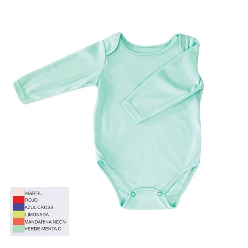body manga larga cuello montado talla 6 12 color verde menta