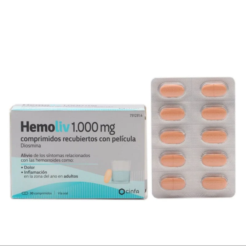Diosmina Hemoliv 1000 mg Cinfalab 30 Comprimidos Recubiertos