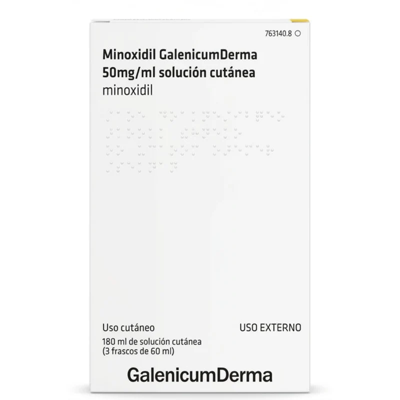 Minoxidil Galenicumderma 50 mg/ml Solución Cutánea 3 Frascos 60 ml