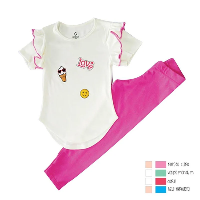 conjunto nina camiseta manga corta leggins