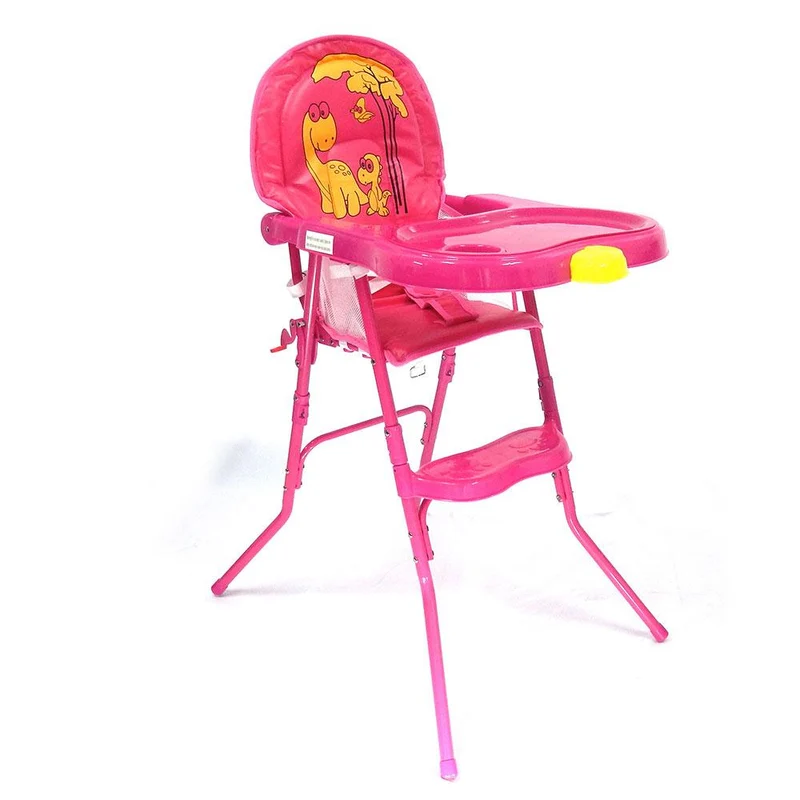 silla comedor dinosaurio rosada