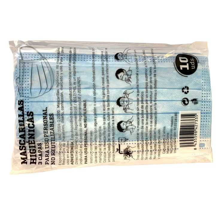 Mascarilla higiénica desechable 3 capas p10