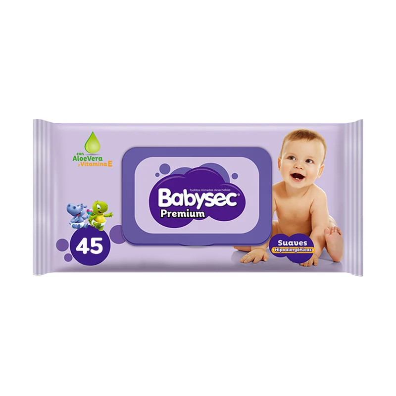 Toallitas Húmedas Babysec Premium con Aloe Vera (45 unidades)