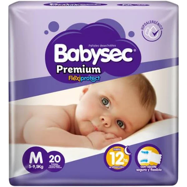 Pañales Premium M 20u Babysec