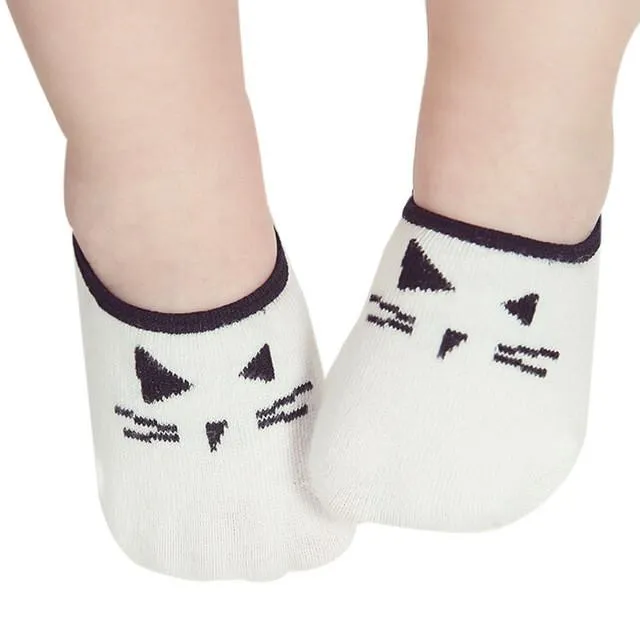 kids boy Kids socks Lovely Baby Boy Girl Cartoon Cat Print Elastic Socks Antiskid Socks