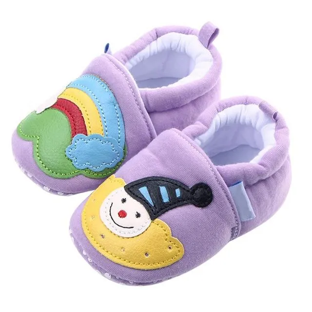 Rainbow Cartoon Baby Shoes Soft Sole Footwear Shoes for Boys Girls Babies Autumn Winter Warm Christmas Baby Moccasins Gift
