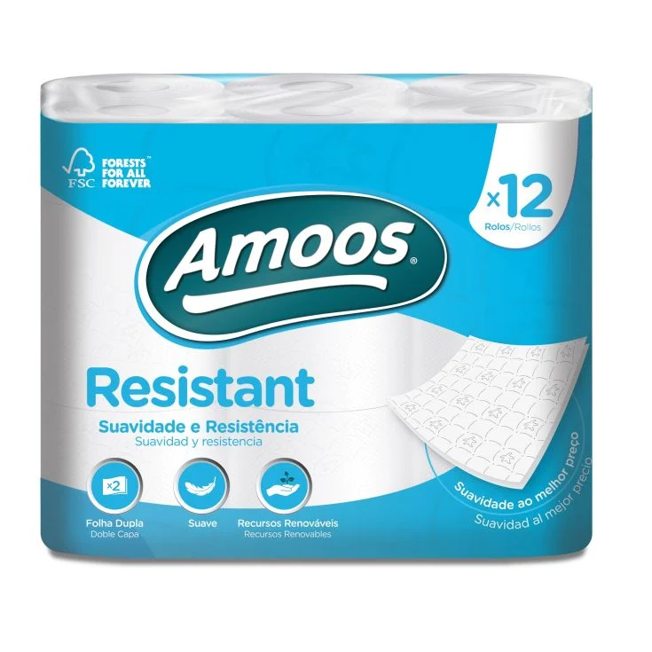 Papel higienico confort Amoos 2c.p12