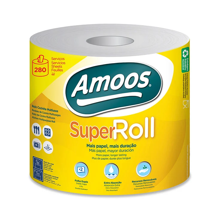 Papel cocina multiusos super roll Amoos 2c 1ud