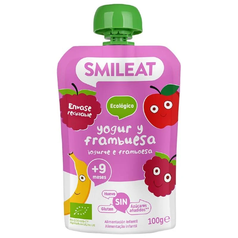 Pouche Yogur y Frambuesa ECO Smileat 100 g