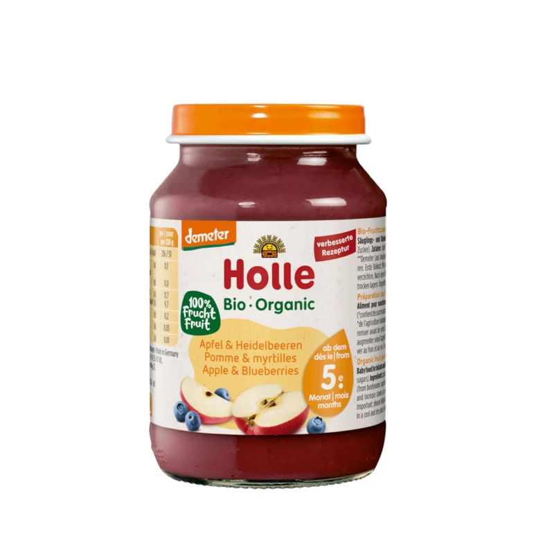 Potito de Manzana y Arándano (a partir del 4º mes) Eco/Dem Holle 190g