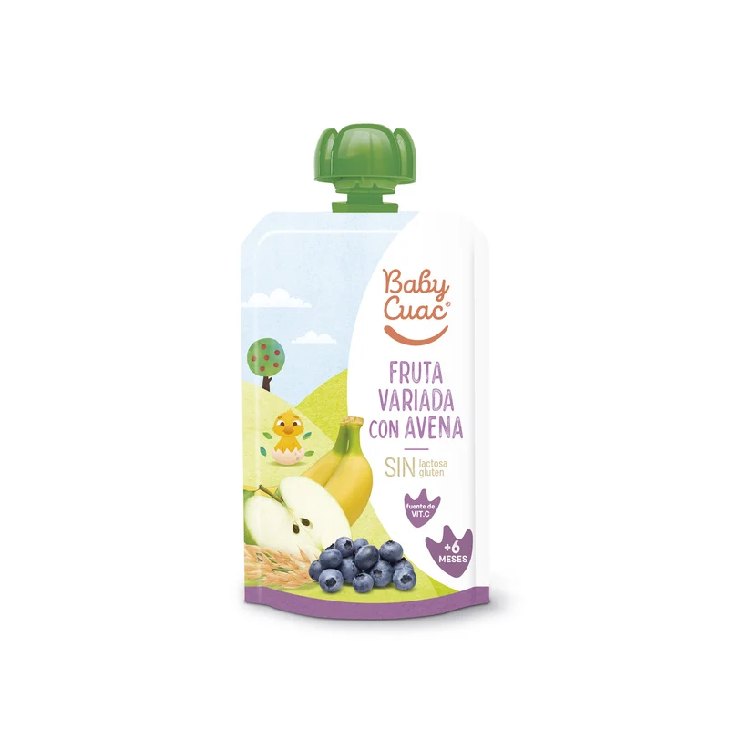 Compota fruta variada con avena Baby cuac 120g