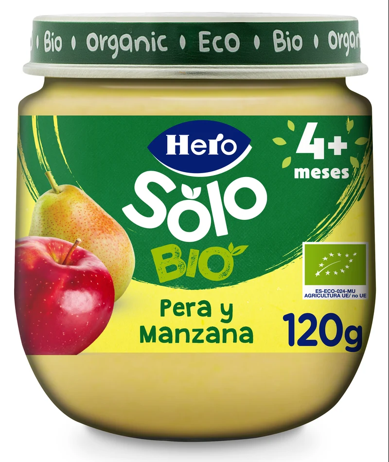 Potito fruta pera y manzana Hero 120g