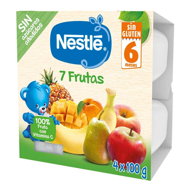 Tarrina 7 frutas Nestle p4x100g/u