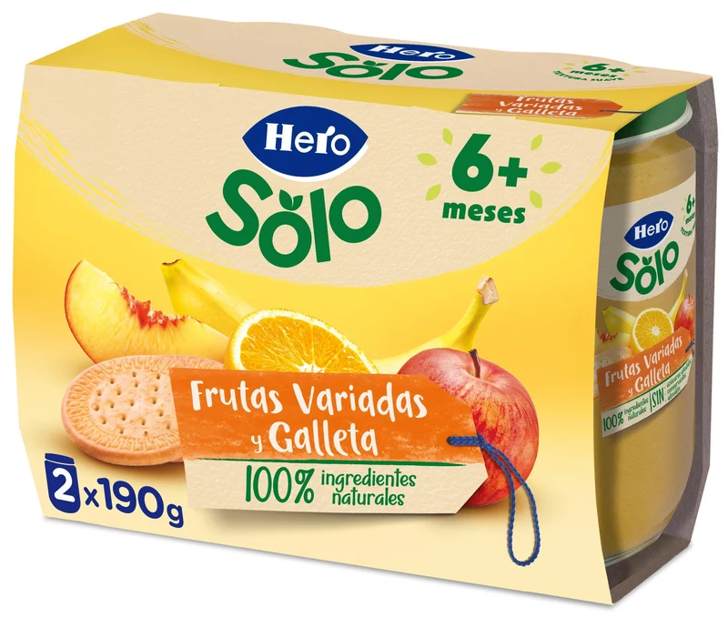 Potito merienda fruta c/galleta Hero p2 190g/u