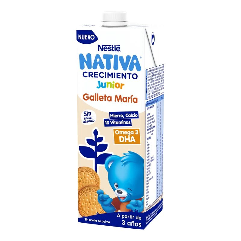 Leche infantil crecimiento c/galleta junior Nestle 1l