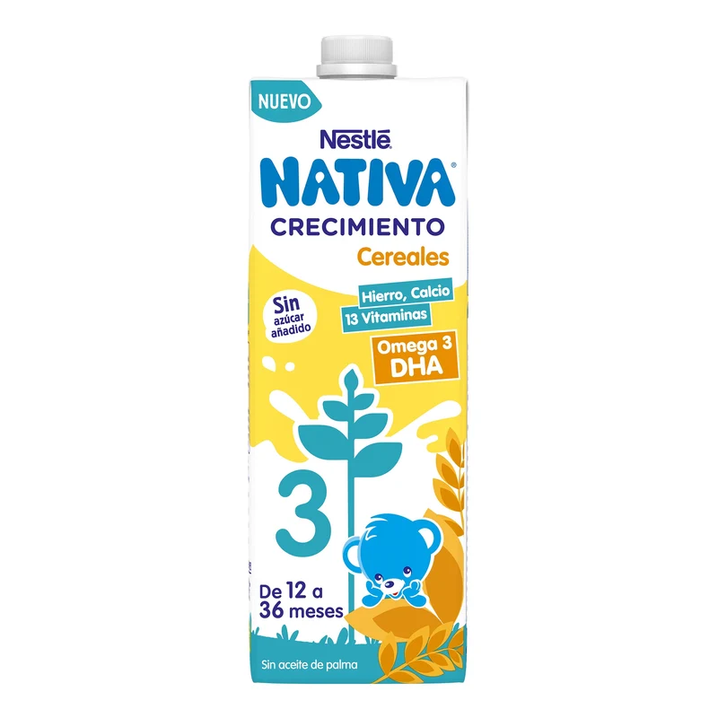 Leche infantil crecimiento 3 cereales Nativa 3 1l