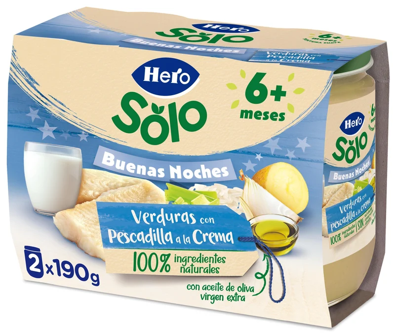 Potito pescado a la crema b noches Hero baby p2 190g