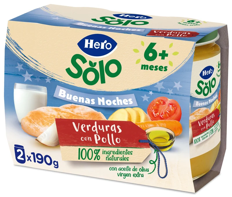 Potito carne pollo/verdura b noches Hero baby p2 190g