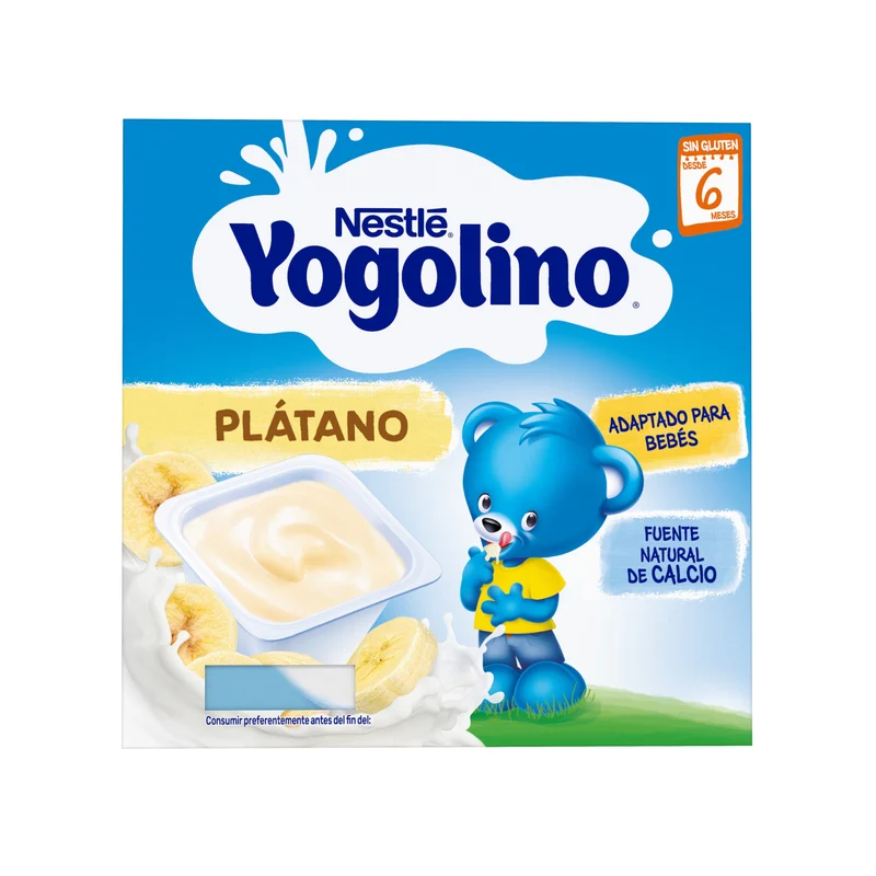 Yogur yogolino plátano postre lácteo Nestle p-4 100g