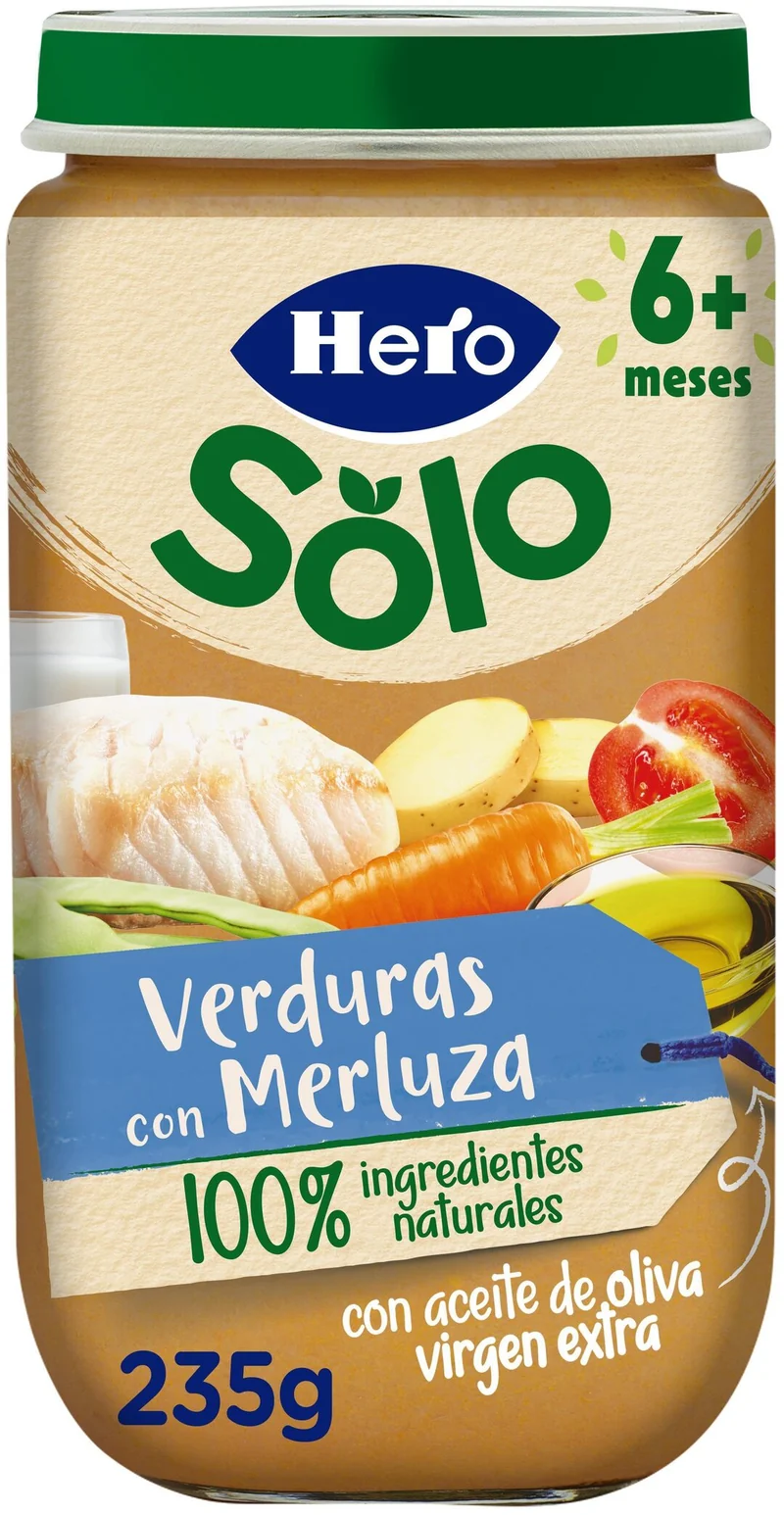 Potito pescado verdura/merluza Hero baby 235g