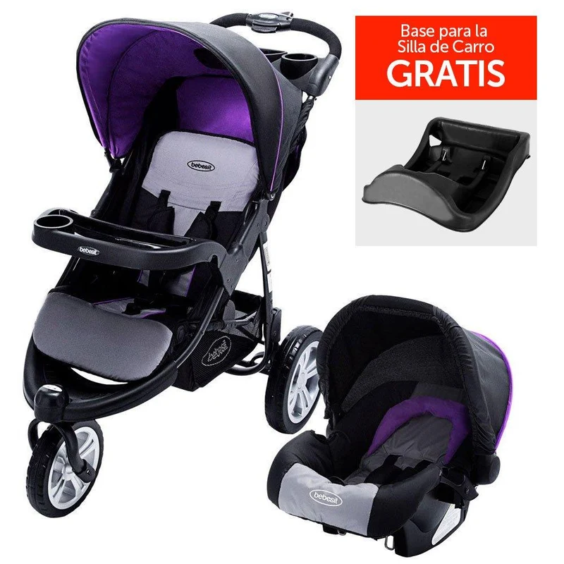 travel system jogger fox morado coche 4 en 1