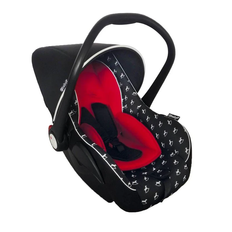 silla de auto color negro con rojo
