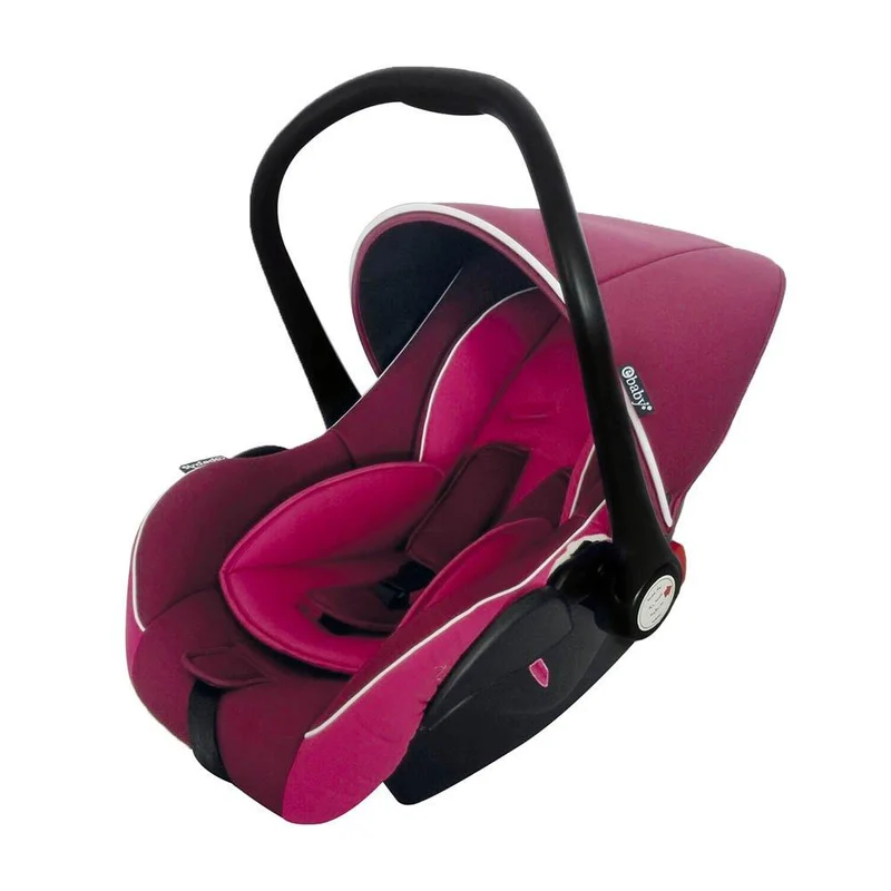 silla de auto color rosado