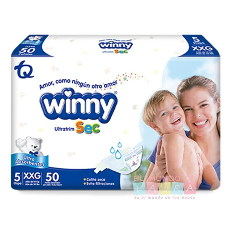 Pañales Winny Ultratrim sec etapa 5/XXG x 50 Unds