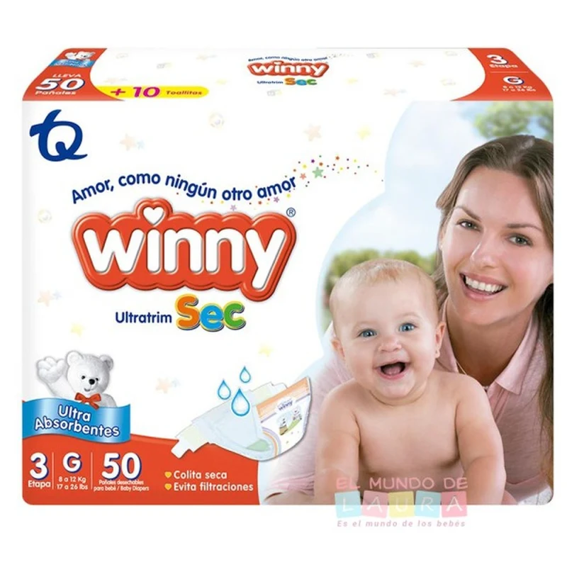 Pañales Winny Ultratrim sec etapa 3/G x 50 Unds