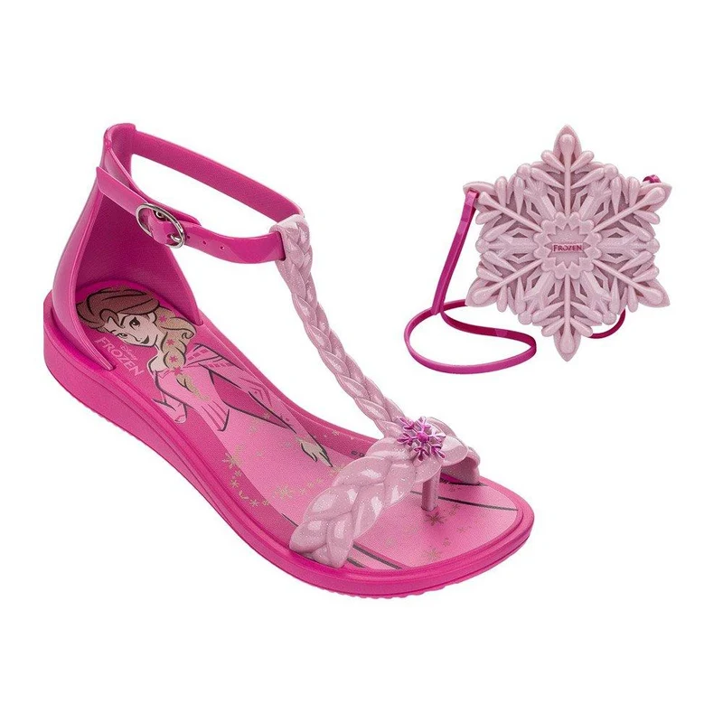 sandalia frozen glossy bolso fucsia