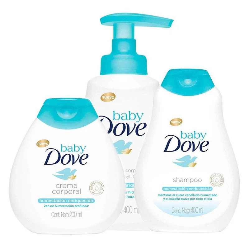 dove baby jabon liquido corporal humectacion enriquecida 400ml dove baby shampoo hidratacion enriquecida 400ml dove baby crema corporal humectacion enriquecida 200ml