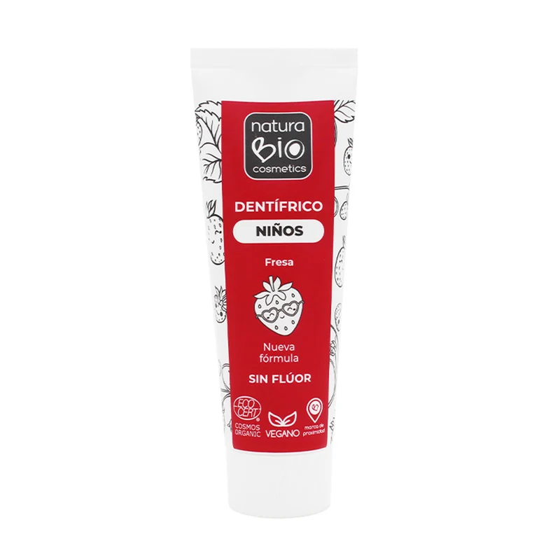 Dentifrico Niños 75 Fresa Sin Fluor Naturabio, NATURABIO, 75 ml