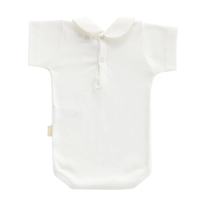 Body con cuello y manga corta beige Cambrass talla 3